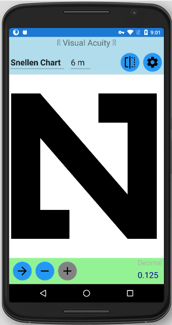 eye chart on Google Nexus 6