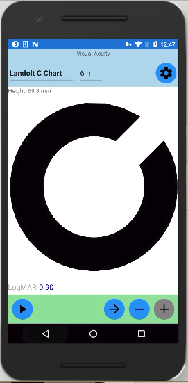 Landolt C Chart on Google Nexus 6P