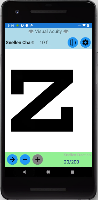 eye chart on Google Pixel2