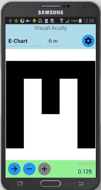 Tumbling E Chart on Samsung Galaxy Note4