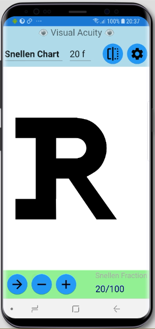 Snellen Eye Chart on Samsung Galaxy S9