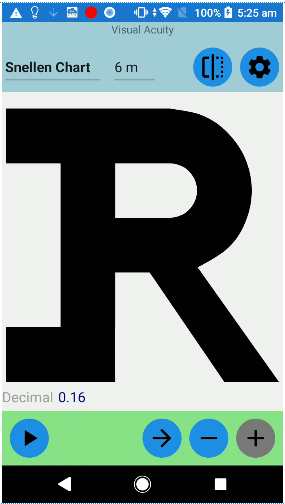 Snellen Cahrt on Sony Xperia XZ1 Compact
